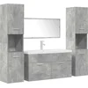 Image de vidaXL - 5-delige - Badkamermeubelset - bewerkt - hout - betongrijs