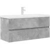 Image de vidaXL - 2-delige - Badkamermeubelset - bewerkt - hout - betongrijs
