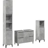 Image de vidaXL - 3-delige - Badkamermeubelset - bewerkt - hout - betongrijs