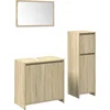 Image de vidaXL - 3-delige - Badkamermeubelset - bewerkt - hout - sonoma - eikenkleurig