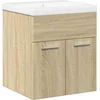 Image de vidaXL - 2-delige - Badkamermeubelset - bewerkt - hout - sonoma - eikenkleurig