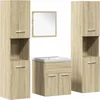 Image de vidaXL - 5-delige - Badkamermeubelset - bewerkt - hout - sonoma - eikenkleurig