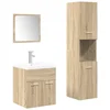 Image de vidaXL - 4-delige - Badkamermeubelset - bewerkt - hout - sonoma - eikenkleurig