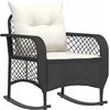 Image de vidaXL - Tuinschommelstoel - met - kussens - poly - rattan - zwart
