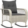 Image de vidaXL - Tuinschommelstoel - met - kussens - poly - rattan - lichtgrijs