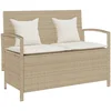 Image de vidaXL - Tuinbank - met - kussen - poly - rattan - beige