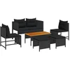 Image de vidaXL - Tuinbank - Set - met - kussen - 6 - pcs - Zwart - poly - rattan