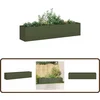 Image de vidaXL - Plantenbak - 200x40x40 - cm - koudgewalst - staal - olijfgroen