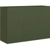 Image de vidaXL - Plantenbak - 120x40x80 - cm - koudgewalst - staal - olijfgroen