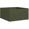 Image de vidaXL - Plantenbak - 80x80x40 - cm - koudgewalst - staal - olijfgroen