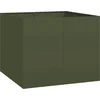 Image de vidaXL - Plantenbak - 100x100x80 - cm - staal - olijfgroen