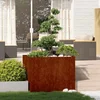 Image de vidaXL - Plantenbak - roestig - 100x100x80 - cm - weervast - staal