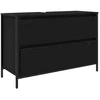 Image de vidaXL - Badkamerkast - met - lades - 90x34,5x60 - cm - zwart - eikenkleurig