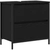 Image de vidaXL - Badkamerkast - met - lades - 60x34,5x60 - cm - zwart - eikenkleurig