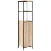 Image de vidaXL - Badkamermeubel - met - planken - 36x35x165 - cm - Sonoma - eikenkleurig