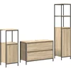 Image de vidaXL - Badkamermeubel - Set - met - lade - 3 - pcs - Sonoma - Eik - Bewerkt - hout