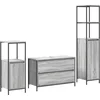 Image de vidaXL - Badkamermeubel - Set - met - lade - 3 - pcs - Grijs - Sonoma - Bewerkt - hout