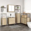 Image de vidaXL - Badkamermeubel - Set - met - plank - 5 - pcs - Beige - Bewerkt - hout