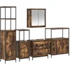Image de vidaXL - Badkamermeubel - Set - met - plank - 5 - pcs - Bruin - Bewerkt - hout