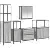 Image de vidaXL - Badkamermeubel - Set - met - plank - 5 - pcs - Grijs - Bewerkt - hout