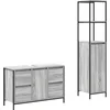 Image de vidaXL - Badkamermeubel - Set - met - lade - 2 - pcs - Grijs - sonoma - en - Zwart
