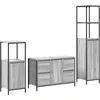 Image de vidaXL - Badkamermeubel - Set - met - lade - 3 - pcs - Grijs - sonoma - en - Zwart
