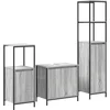 Image de vidaXL - Badkamermeubel - Set - 3 - pcs - Grijs - Sonoma - en - Zwart - Bewerkt - hout