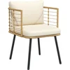 Image de vidaXL - Tuinstoel - met - kussens - poly - rattan - naturel