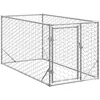 Image de vidaXL - Hondenhok - voor - buiten - met - deur - 2x1x1 - m - gegalvaniseerd - staal