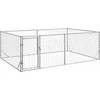 Image de vidaXL - Hondenhok - voor - buiten - met - deur - 3x2x1 - m - gegalvaniseerd - staal