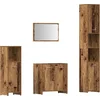 Image de vidaXL - 4-delige - Badkamermeubelset - bewerkt - hout - oud - houtkleurig