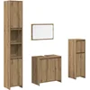 Image de vidaXL - 4-delige - Badkamermeubelset - bewerkt - hout - artisanaal - eikenkleur