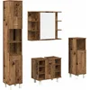 Image de vidaXL - 4-delige - Badkamermeubelset - bewerkt - hout - oud - houtkleurig