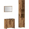 Image de vidaXL - 3-delige - Badkamermeubelset - bewerkt - hout - oud - houtkleurig