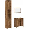 Image de vidaXL - 3-delige - Badkamermeubelset - bewerkt - hout - oud - houtkleurig