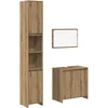 Image de vidaXL - 3-delige - Badkamermeubelset - bewerkt - hout - artisanaal - eikenkleur