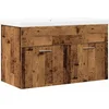 Image de vidaXL - 2-delige - Badkamermeubelset - bewerkt - hout - oud - houtkleurig