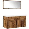 Image de vidaXL - 3-delige - Badkamermeubelset - bewerkt - hout - oud - houtkleurig