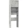 Image de vidaXL - Wasmachinekast - 64x24x190 - cm - bewerkt - hout - betongrijs