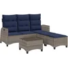 Image de vidaXL - 3-delige - Tuinbankstel - met - kussens - L-vormig - poly - rattan - grijs