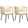 Image de vidaXL - Tuinstoelen - 2 - st - met - kussens - poly - rattan - naturel