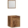 Image de vidaXL - 2-delige - Badkamermeubelset - bewerkt - hout - oud - houtkleurig
