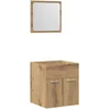 Image de vidaXL - 2-delige - Badkamermeubelset - bewerkt - hout - artisanaal - eikenkleur