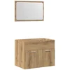 Image de vidaXL - 2-delige - Badkamermeubelset - bewerkt - hout - artisanaal - eikenkleur