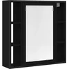 Image de vidaXL - Badkamerspiegelkast - zwart - eiken - 60x16x60 - cm - bewerkt - hout