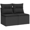 Image de vidaXL - 2-delige - Loungeset - met - kussens - poly - rattan - acacia - zwart