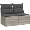 Image de vidaXL - 2-delige - Loungeset - met - kussens - poly - rattan - acacia - lichtgrijs