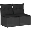 Image de vidaXL - 2-delige - Loungeset - met - kussens - poly - rattan - acacia - zwart