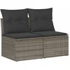 Image de vidaXL - 2-delige - Loungeset - met - kussens - poly - rattan - acacia - lichtgrijs