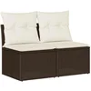 Image de vidaXL - 2-delige - Loungeset - met - kussens - poly - rattan - acacia - bruin
